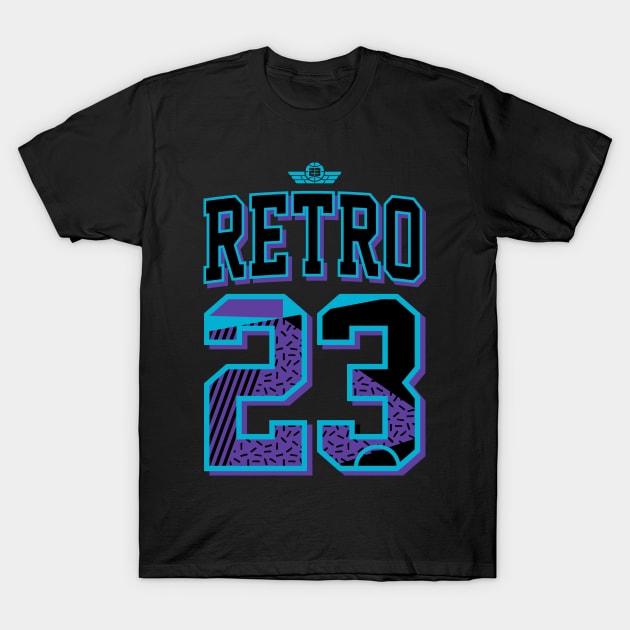 Retro 23 Throwback Aqua Sneaker T-Shirt by funandgames